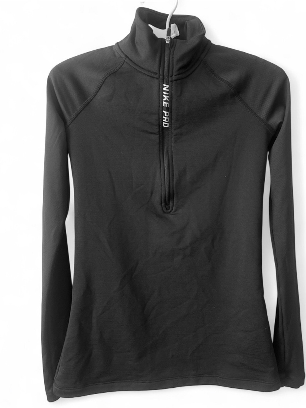 Women Nike Pro Black/green details Long-Sleeve
Half-Zip Hyperwarm Performance